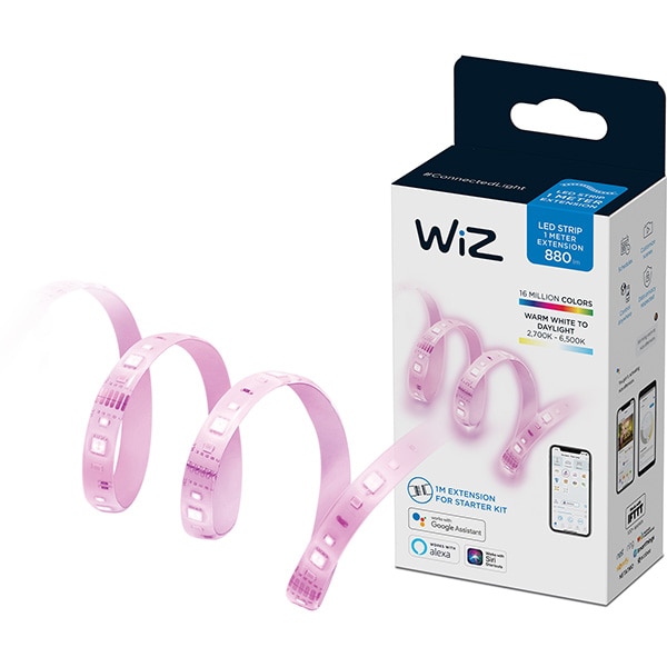 Banda LED Smart WIZ Extension, Wi-Fi, LED RGB, 11W, 880lm, 1m