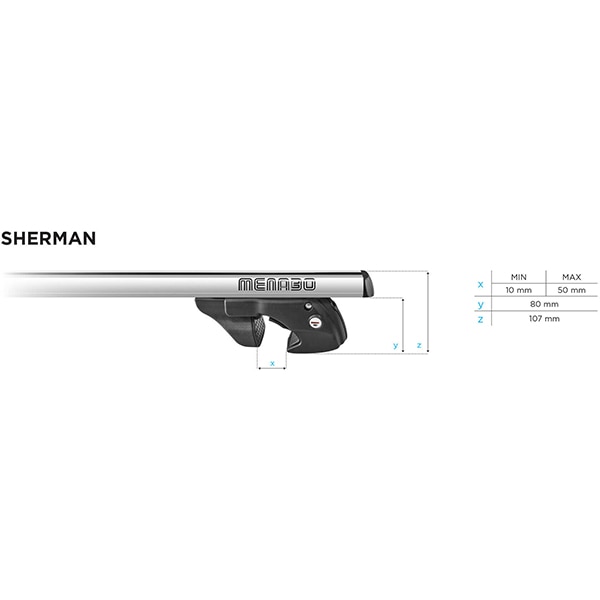 Bare transversale MENABO Sherman XL, Honda Elysion, 2004-2015, 135 cm