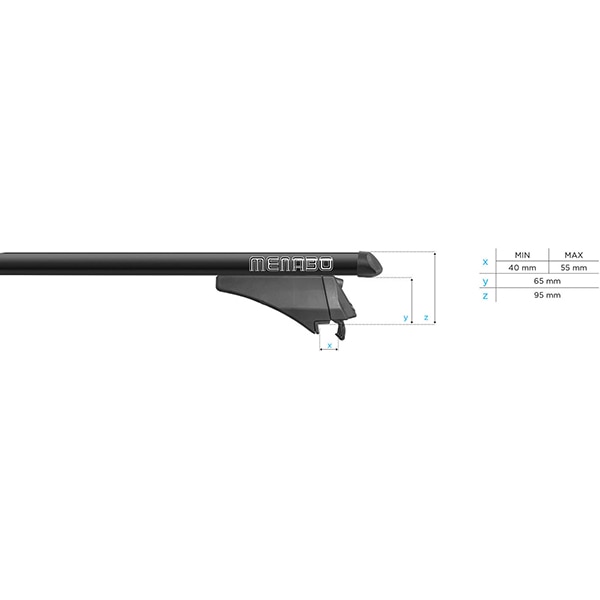 Bare transversale MENABO Tiger, Volvo XC40, 2018-Prezent, 120 cm