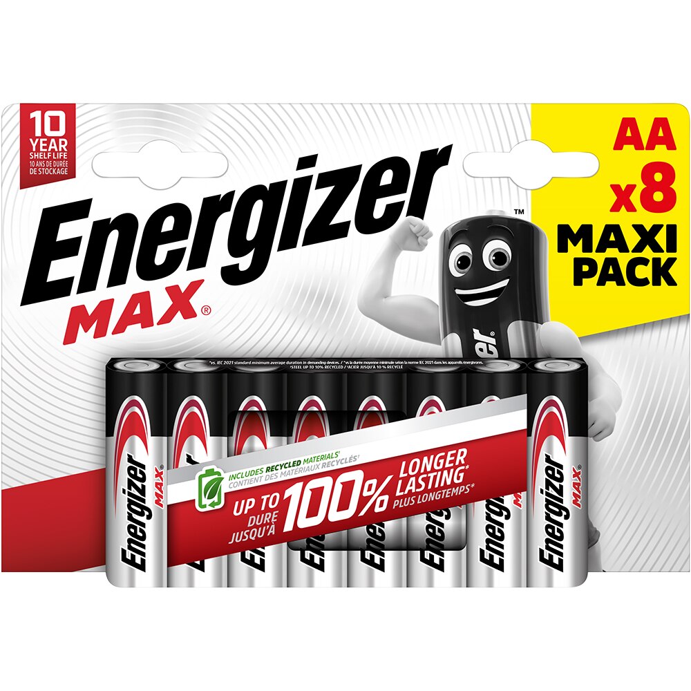 Baterii alcaline ENERGIZER AA, 1.5V, 8 bucati