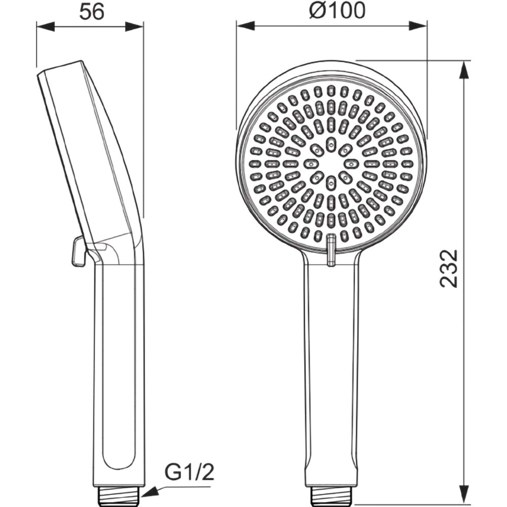 Para dus IDEAL STANDARD IdealRain ALU+ BD580XG, 2 functii, negru mat