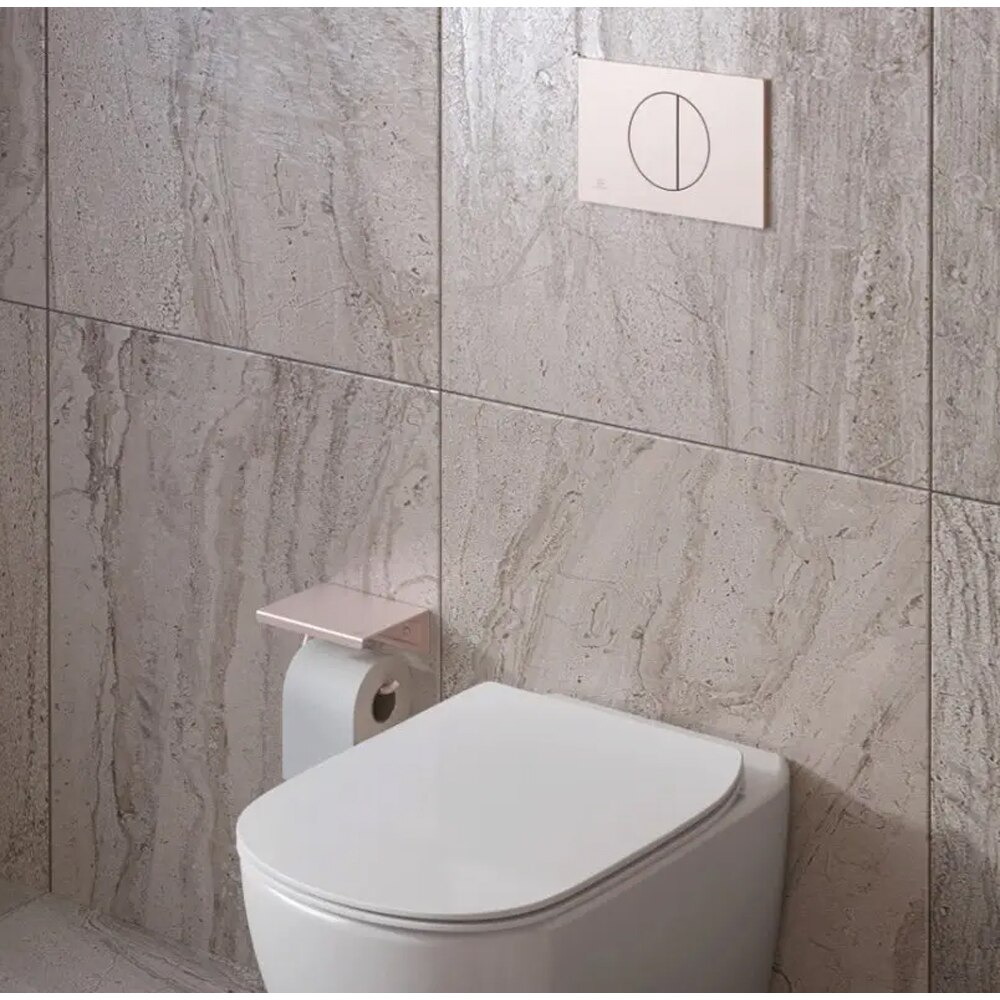 Suport hartie igienica cu capac IDEAL STANDARD Alu+ BD592RO, roz
