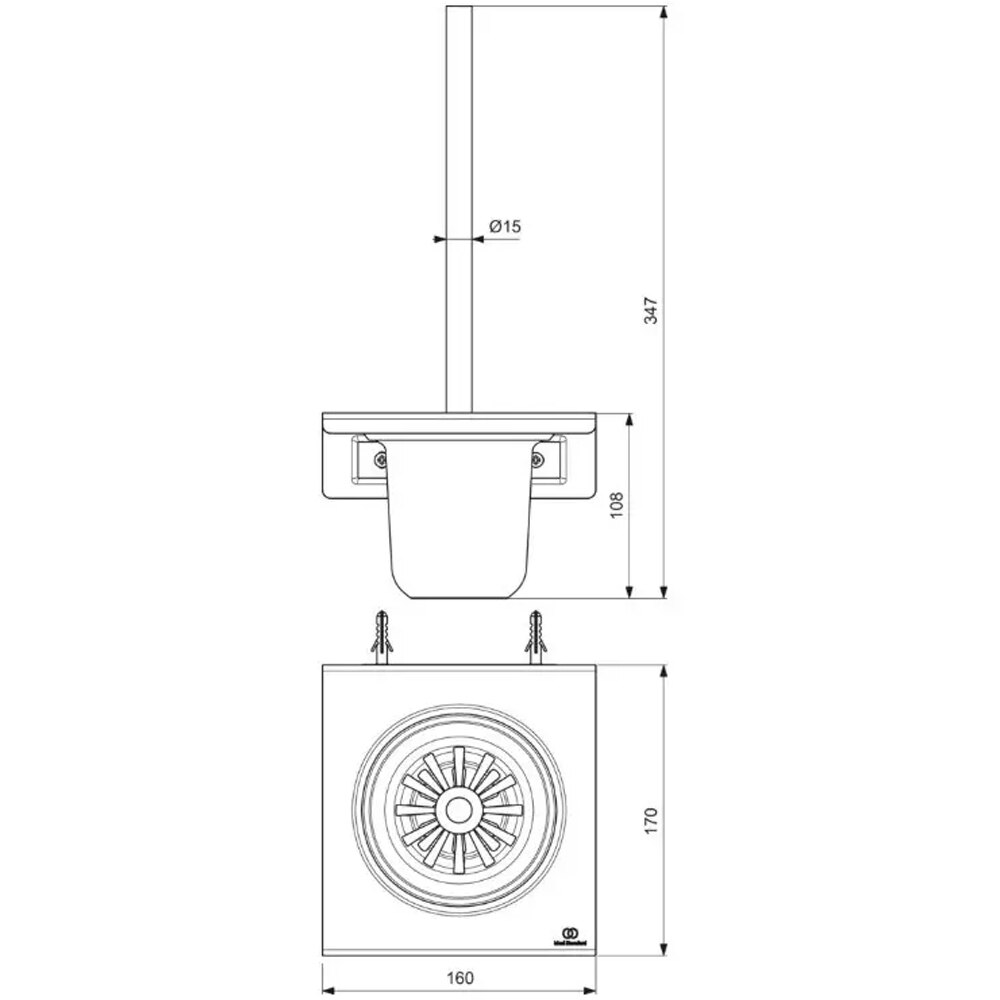 Set perie toaleta IDEAL STANDARD Alu+ BD593SI, argintiu