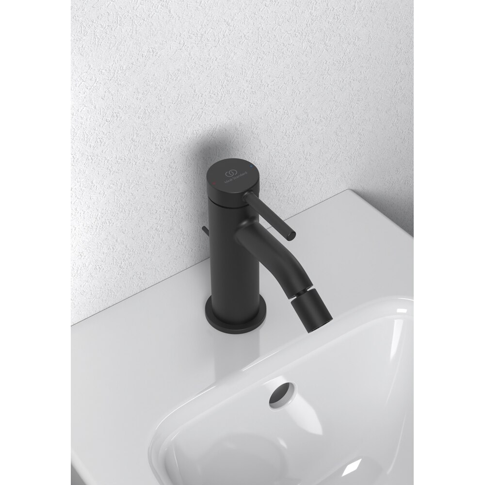 Baterie bideu IDEAL STANDARD Ceraline Nuovo BD765XG, alama sanitara, negru mat
