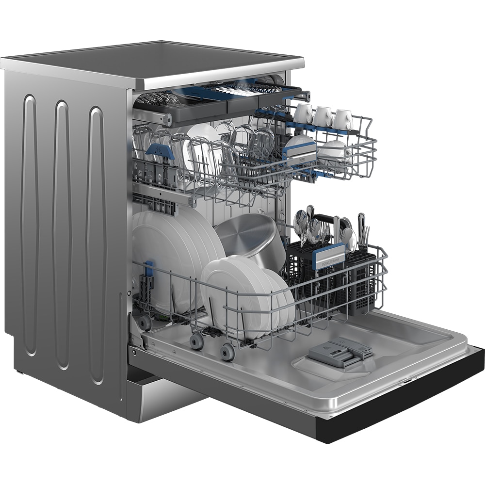 Masina de spalat vase independenta BEKO BDFN36560XWP, 15 seturi, 11 programe, 60 cm, Clasa A, Wi-Fi, inox