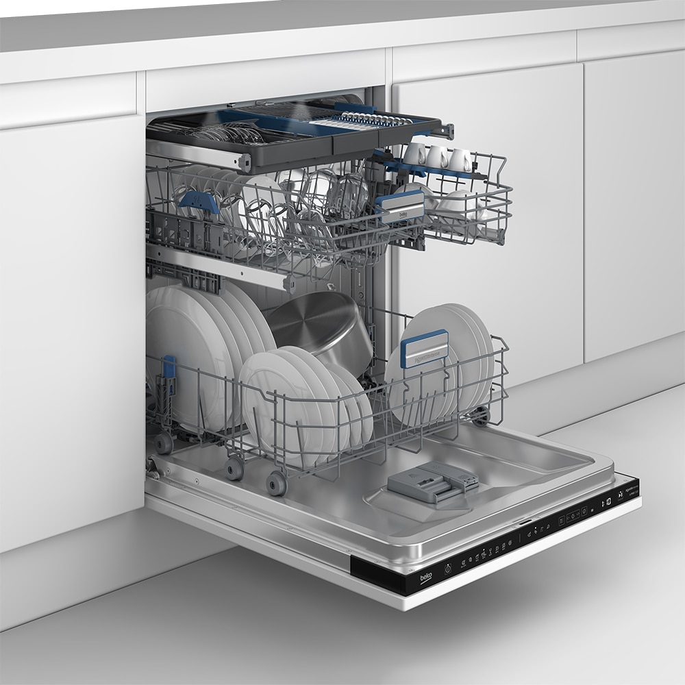 Masina de spalat vase incorporabila BEKO BDIN38542P, 15 seturi, 8 programe, 60 cm, Clasa C, panou comanda negru