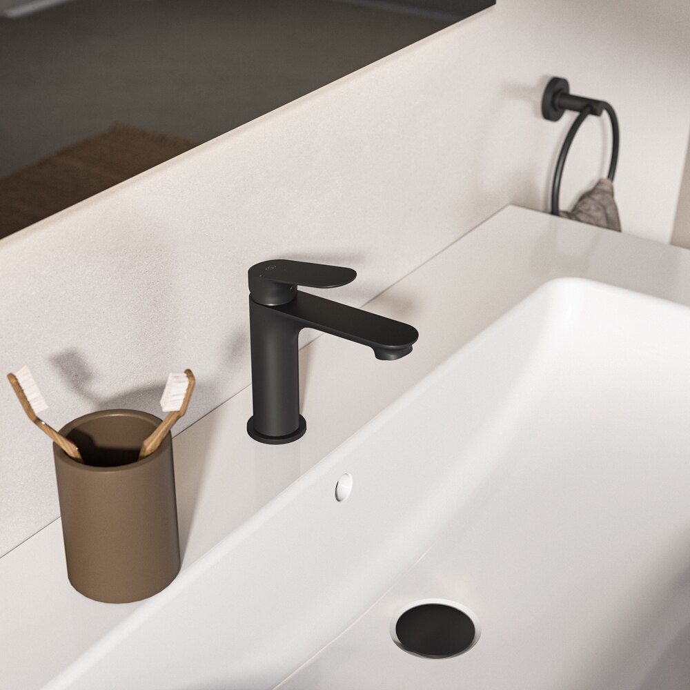 Baterie lavoar IDEAL STANDARD Ceralife O BE009XG, alama sanitara, negru mat