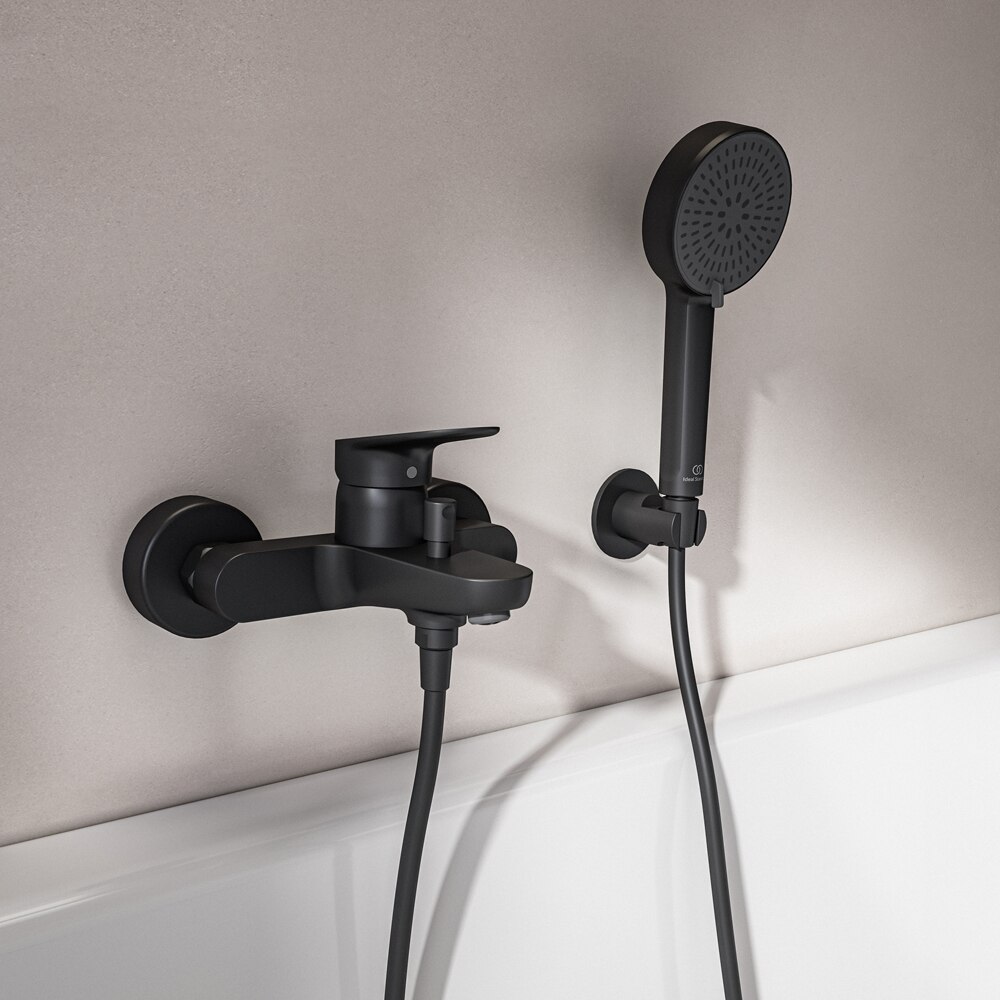 Baterie cada-dus IDEAL STANDARD Ceralife O BE029XG, alama sanitara, negru mat