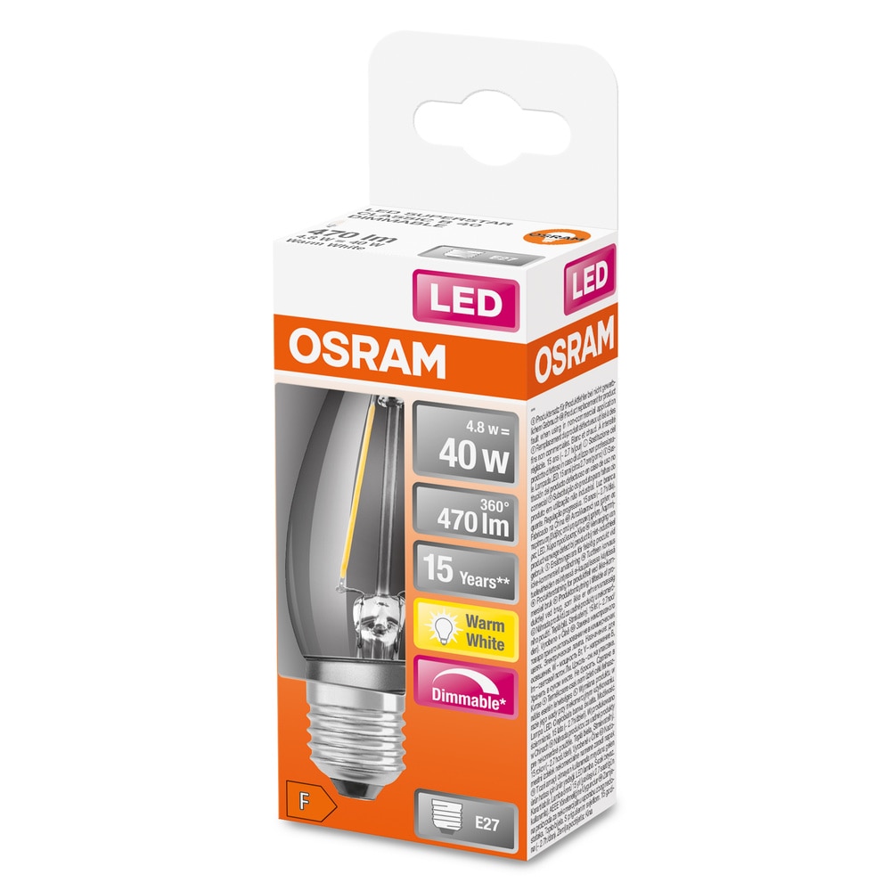 Bec LED Vintage OSRAM Superstar Filament, E27, 4.8W, lumina calda