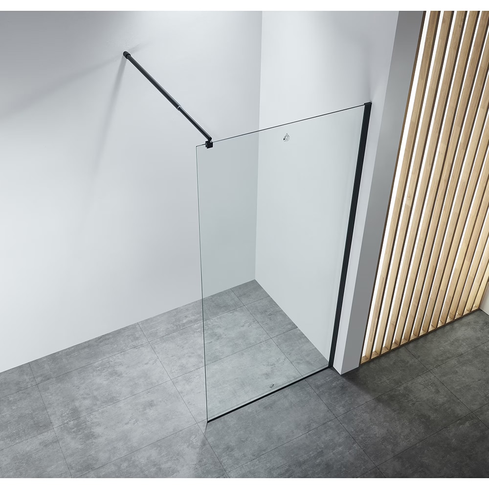 Paravan dus walk-in BELFORM Infinity 27BL2003, aluminiu, sticla securizata transparenta, 80 x 200 cm, negru