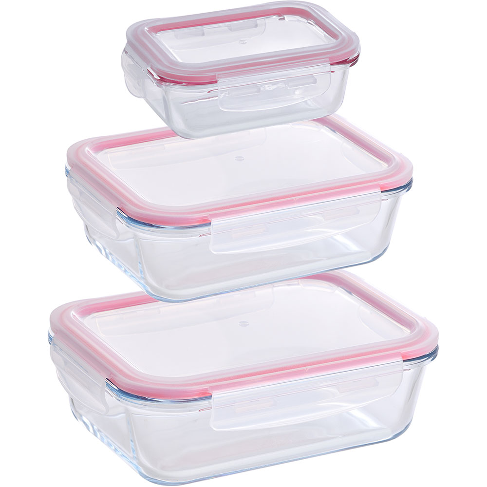 Set caserole BERGNER Walking Anywhere BGKIT-0215, 3 piese, 0.37-1.5l, sticla, transparent