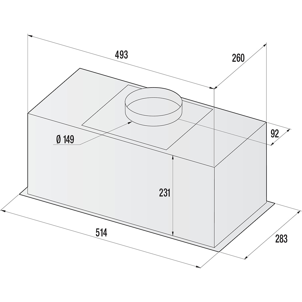 Hota incorporabila GORENJE BHI631AS, 1 motor, 580 m3/h, L 51 cm, inox