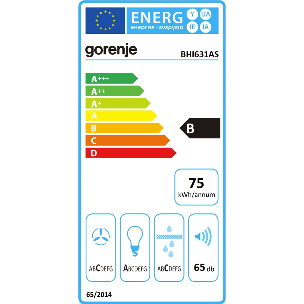Hota incorporabila GORENJE BHI631AS, 1 motor, 580 m3/h, L 51 cm, inox