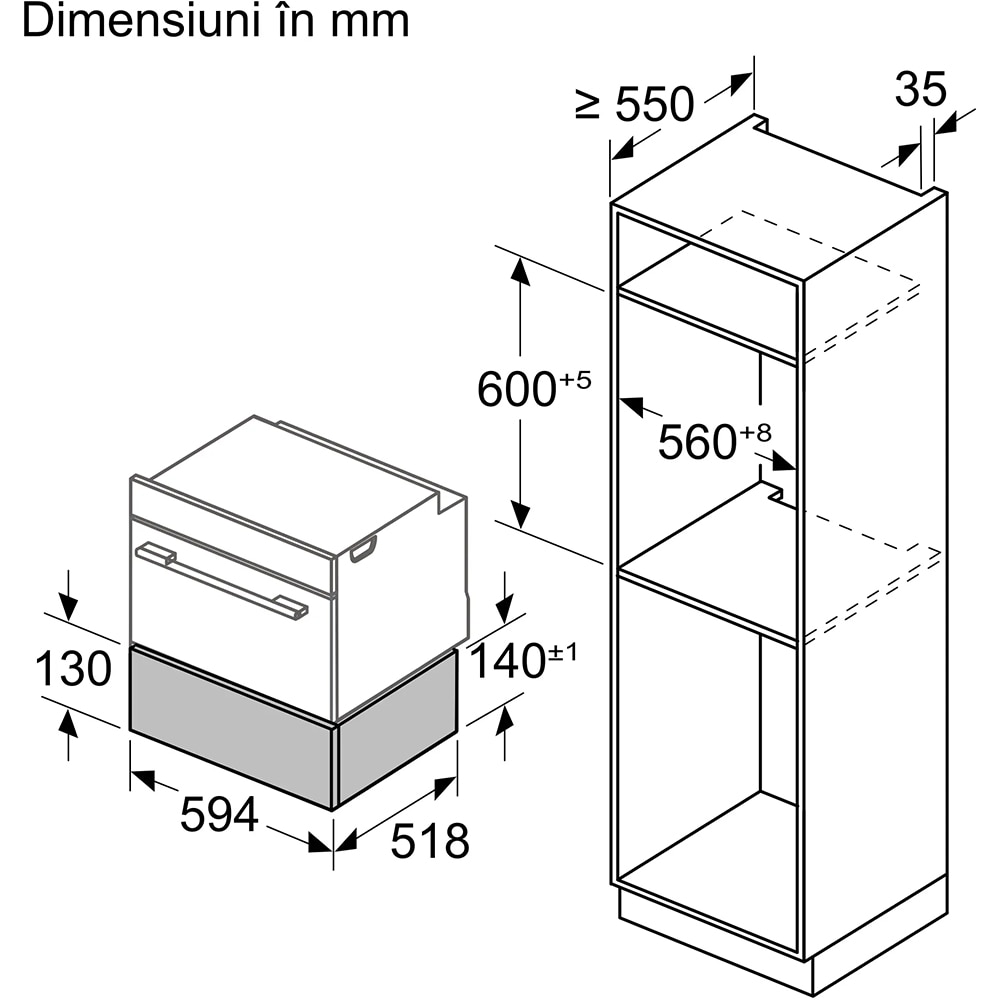 Sertar termic BOSCH BIC7101B1, Electric, 20 l, Wi-Fi, negru