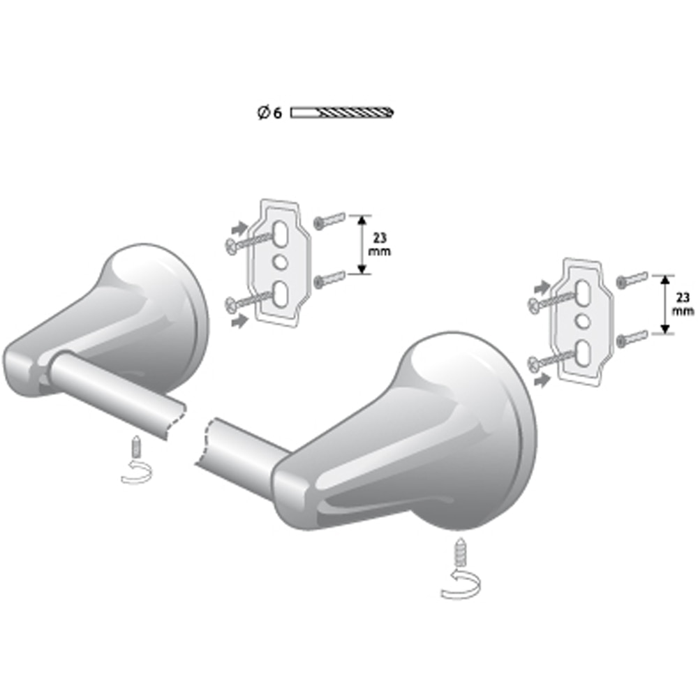 Suport prosop BISK Ontario 00213, 46 cm, crom