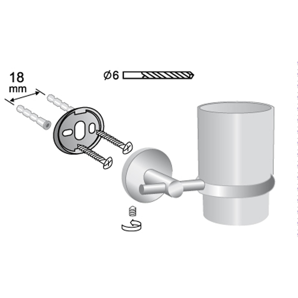 Pahar baie BISK Foryou 01174, crom