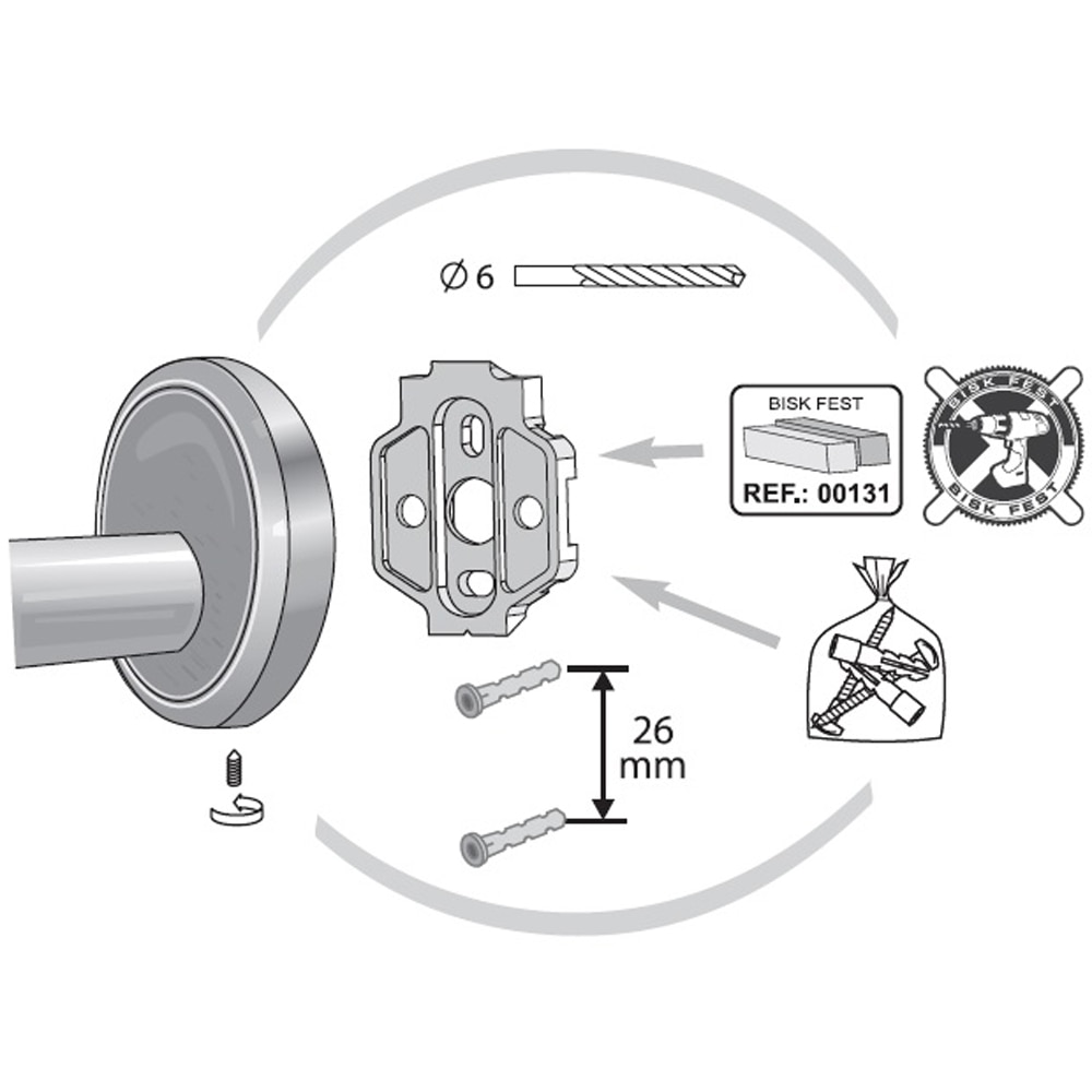 Suport prosop dublu BISK Sensation 03093, 61 cm, crom