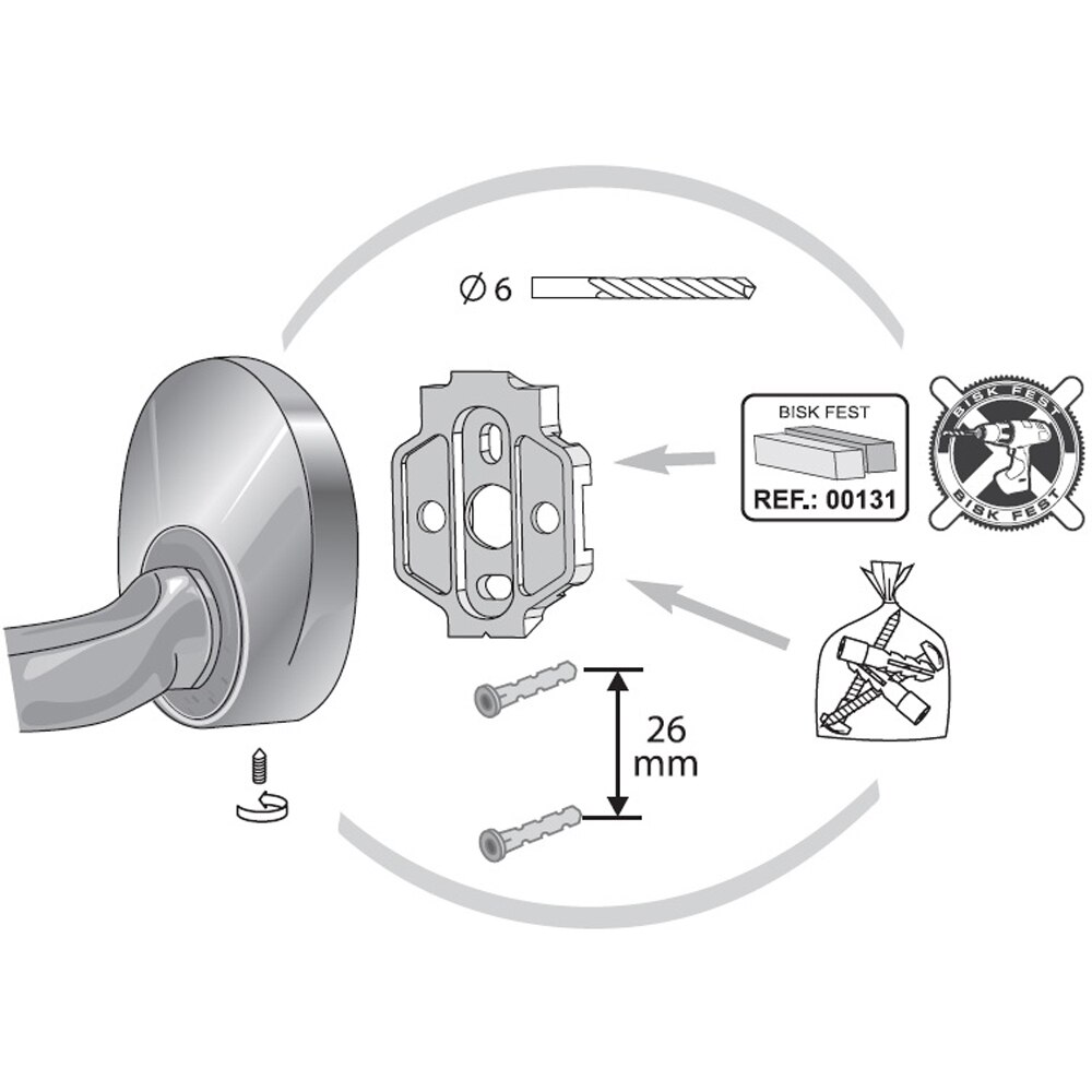 Suport prosop dublu BISK Emotion 03109, 48 cm, crom