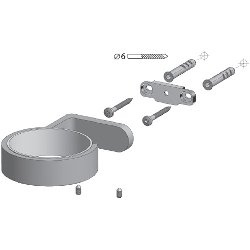 Set perie toaleta BISK Natura 04308, crom