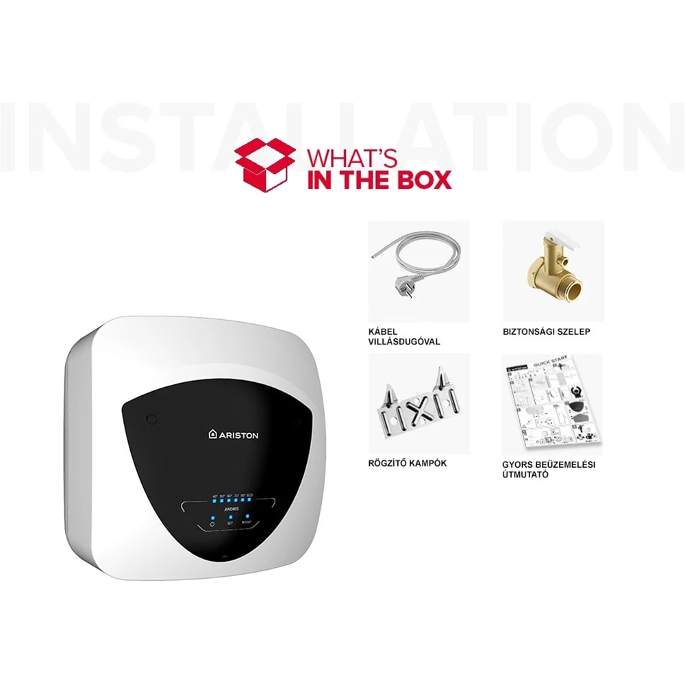 Boiler electric ARISTON Andris Elite 30, 30l, 1500W, Wi-Fi, alb