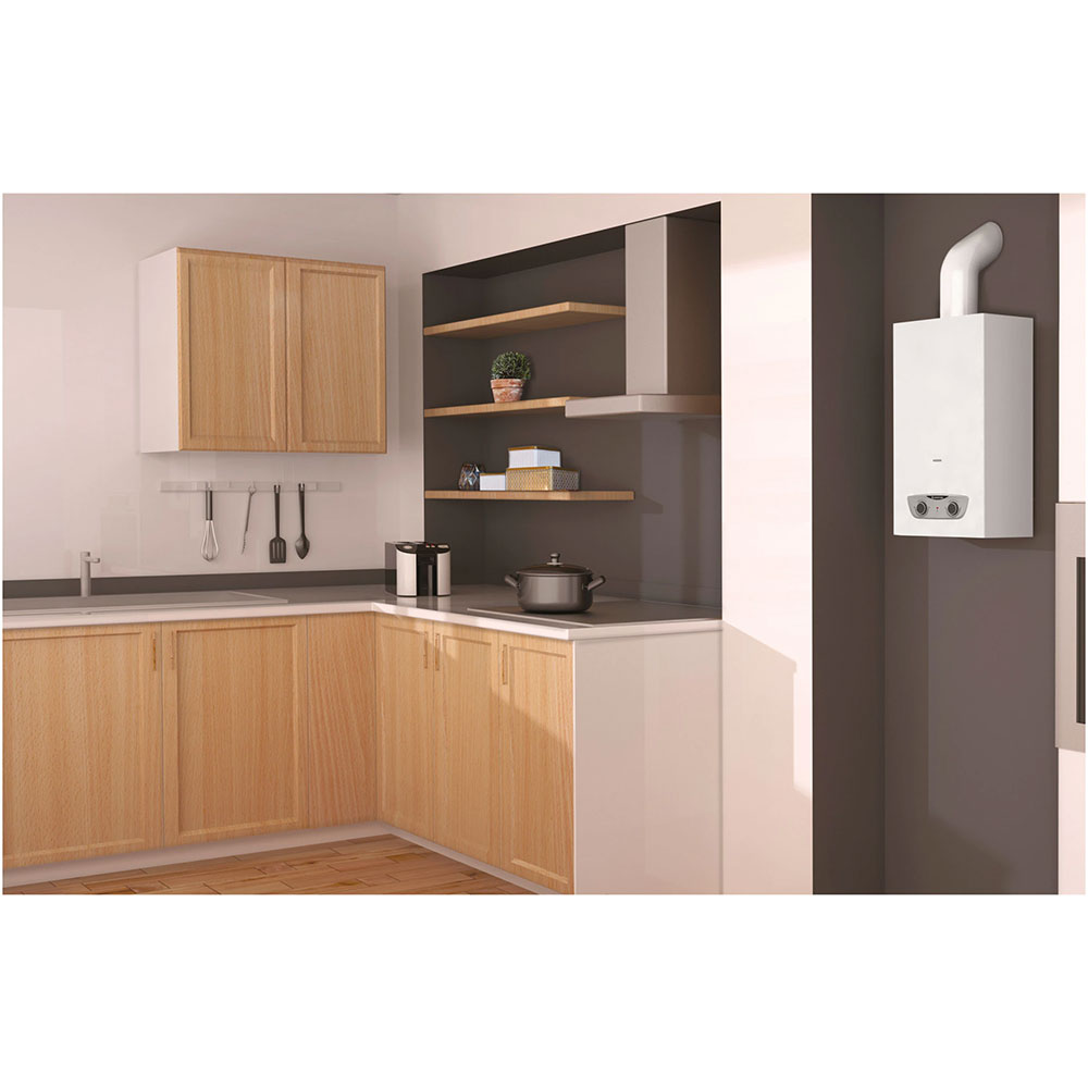 Instant apa calda pe gaz ARISTON FAST R X ONM 11 NG, gaz natural, 11l/min, 2150W, senzor de siguranta, aprindere electronica, alb