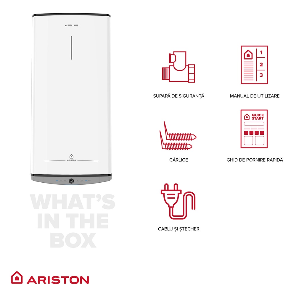Boiler electric ARISTON Velis Dune, 50L, 1500W, alb