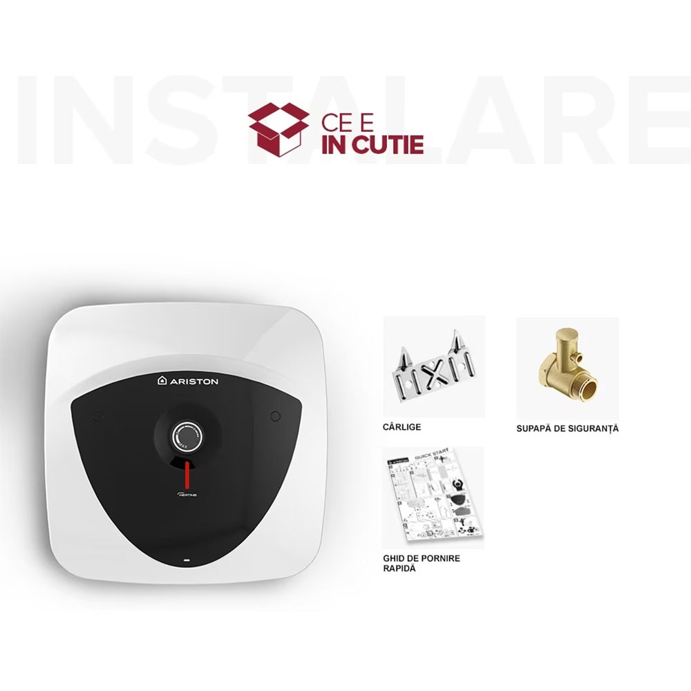 Boiler electric ARISTON Andris Lux 10 EU, 10l, 1200W, alb