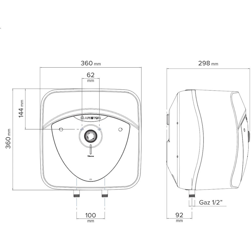 Boiler electric ARISTON Andris Lux 10 EU, 10l, 1200W, alb