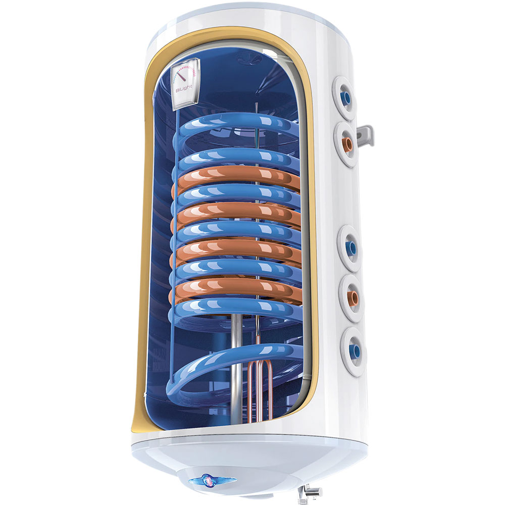Boiler termo-electric vertical TESY BiLight cu 2 serpentine GCV 7/4 S2 1204420 B11 TSRCP, 120l, 2000W, alb