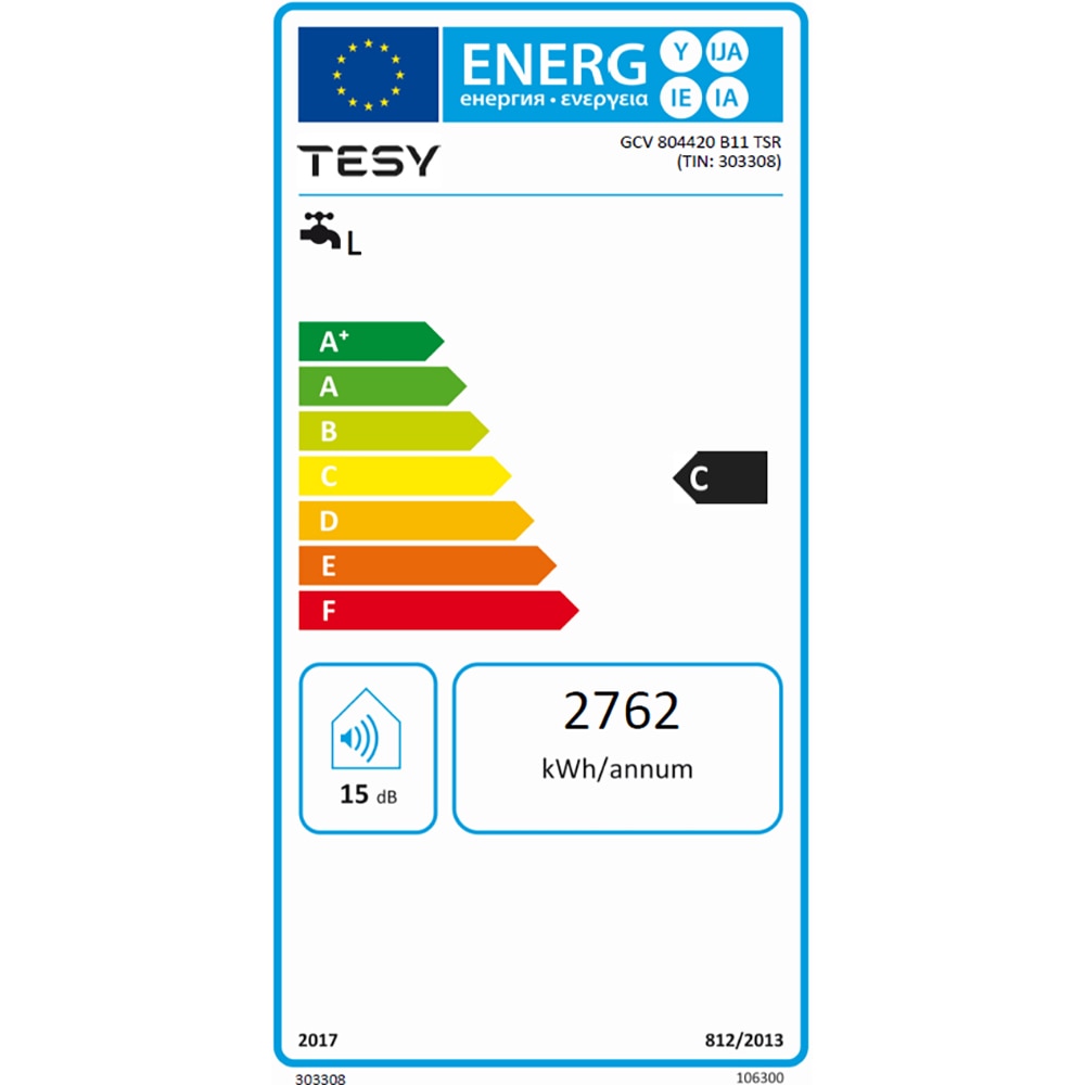 Boiler electric TESY BiLight GCV 8044 20 B11 TSR, 80l, 2000W, alb