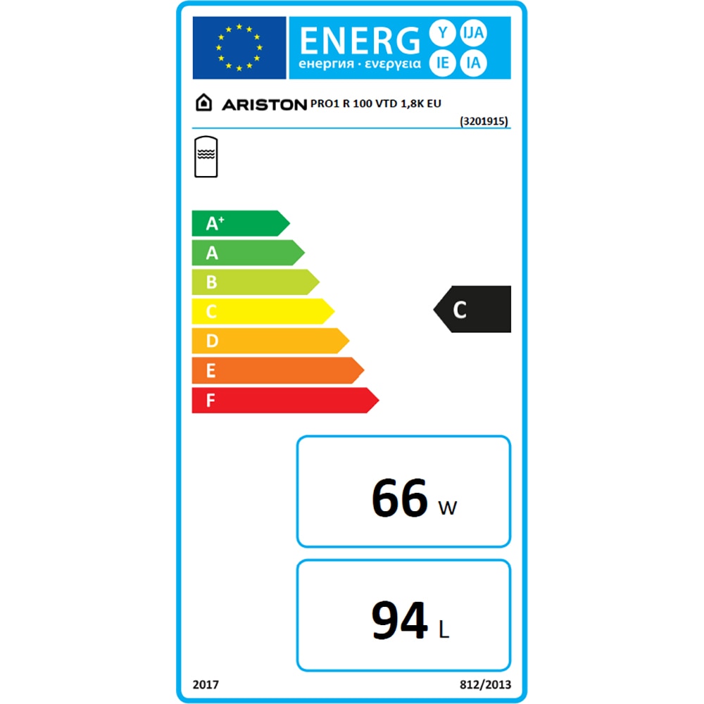 Boiler electric ARISTON Pro 1 R VTD, 100l, 1800W, alb