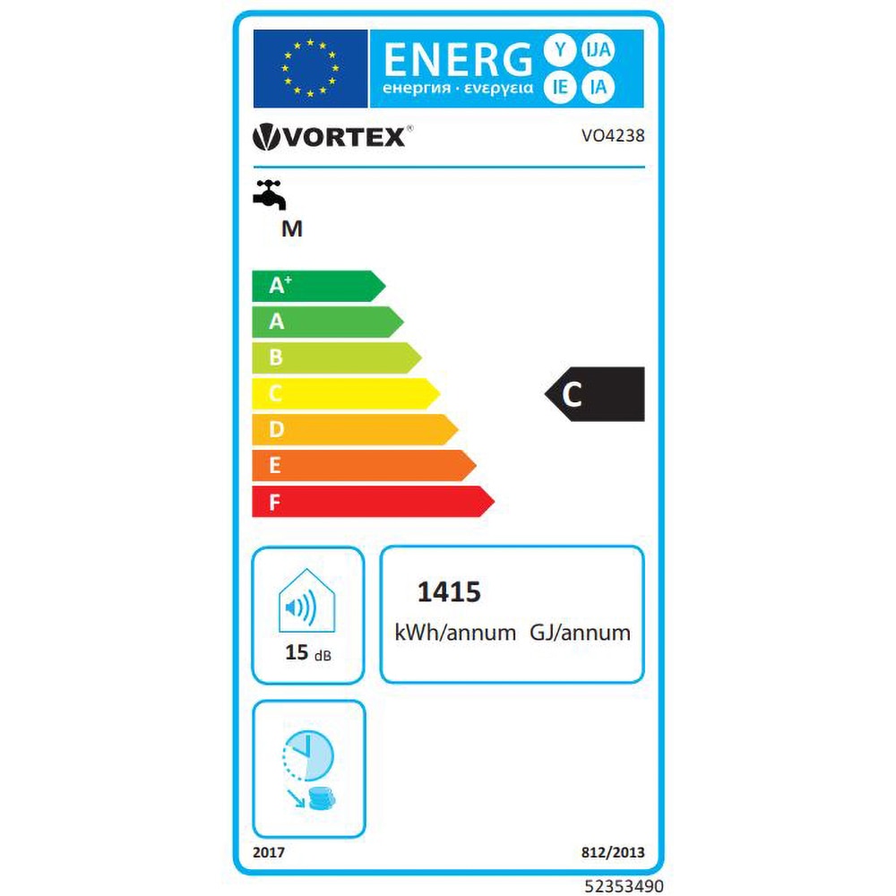 Boiler electric VORTEX VO4238, 50l, 2000W, alb
