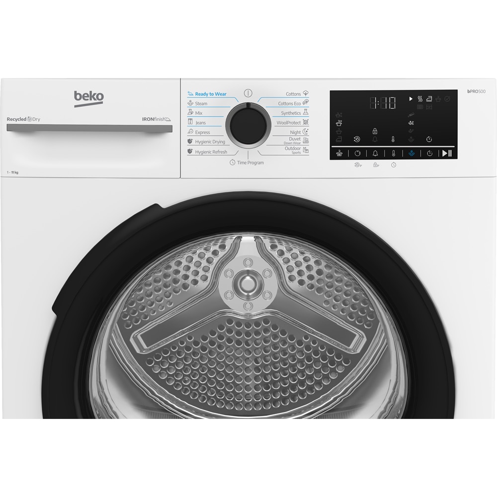 Uscator de rufe BEKO BM3T41233WB EU, Pompa de caldura, 11 kg, 15 programe, Clasa D, alb