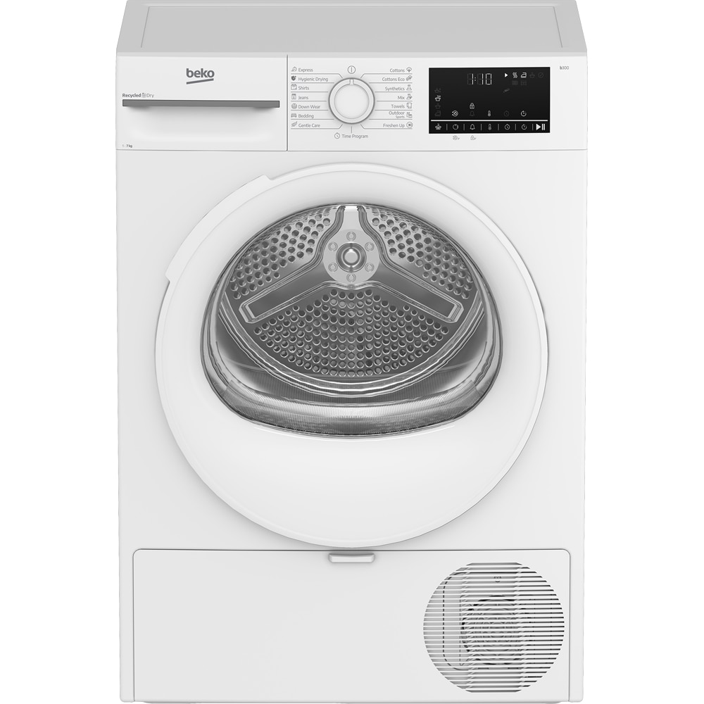 Uscator de rufe BEKO BM3T4723WW EU, Pompa de caldura, 7 kg, 15 programe, Clasa D, alb