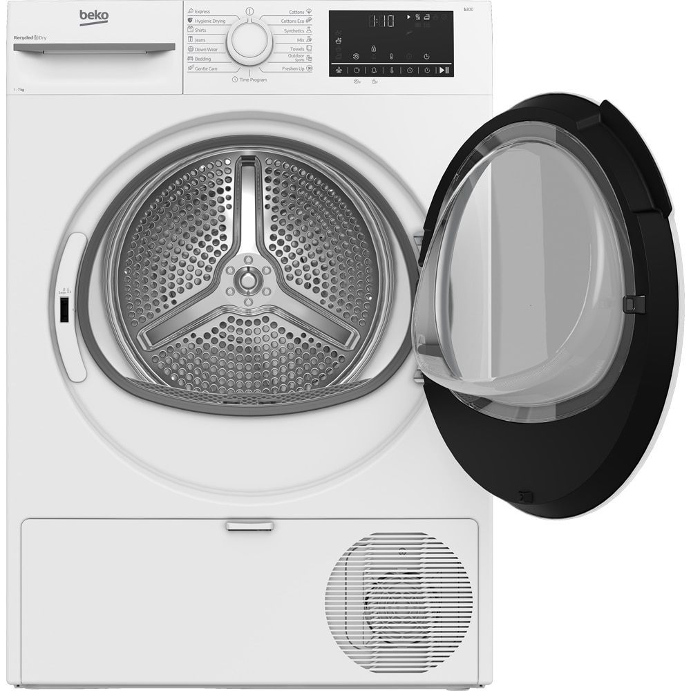 Uscator de rufe BEKO BM3T4723WW EU, Pompa de caldura, 7 kg, 15 programe, Clasa D, alb