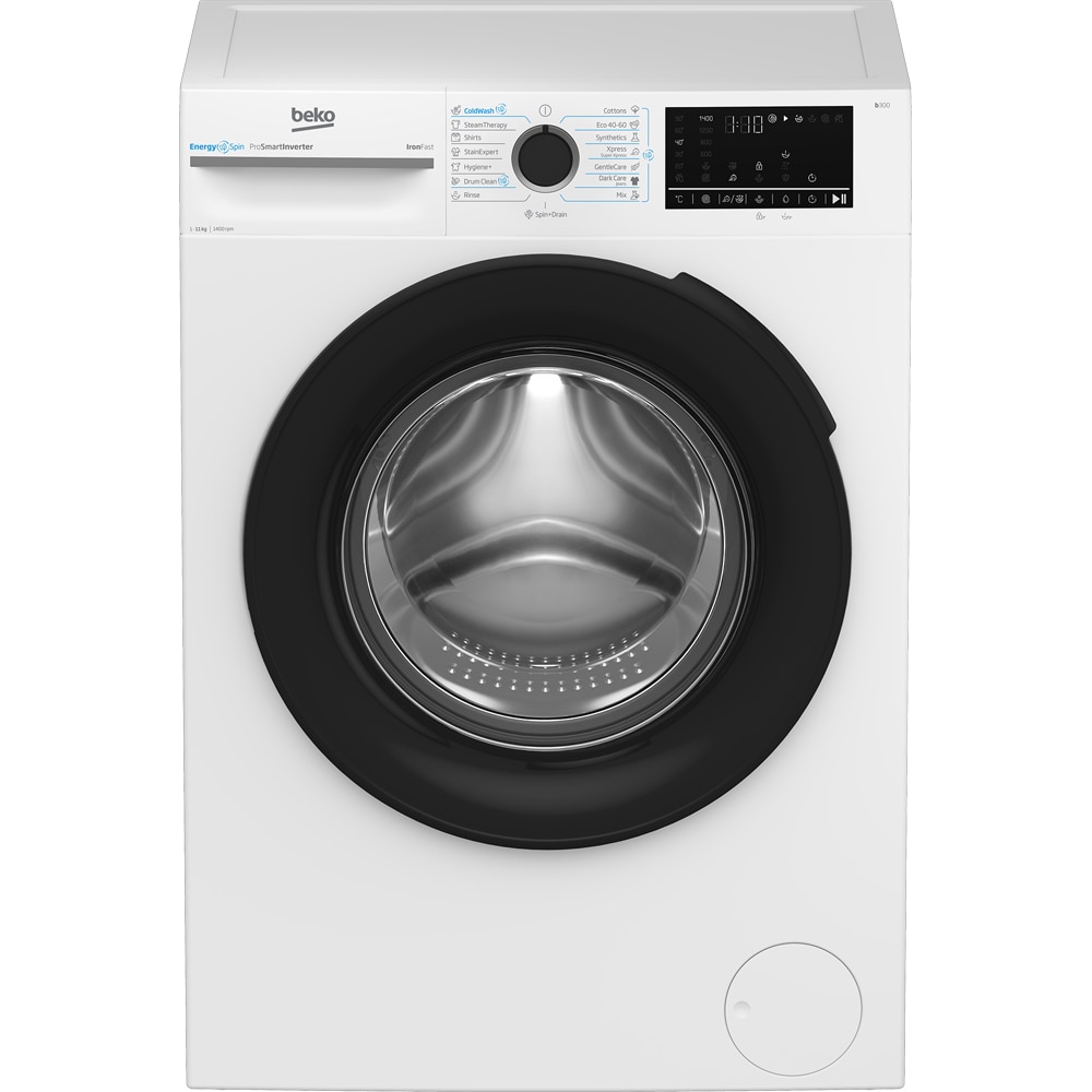Masina de spalat rufe frontala BEKO BM3WFST411415W, EnergySpin, SteamCure, 11 kg, 1400rpm, Clasa A, alb