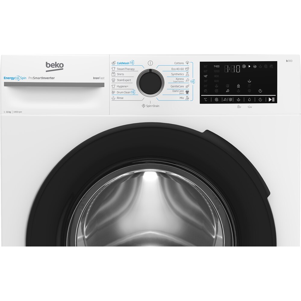 Masina de spalat rufe frontala BEKO BM3WFST411415W, EnergySpin, SteamCure, 11 kg, 1400rpm, Clasa A, alb