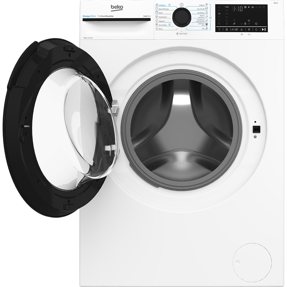 Masina de spalat rufe frontala slim BEKO BM3WFUS48415WBEE, SteamCure, 8 kg, 1400rpm, Clasa A, alb