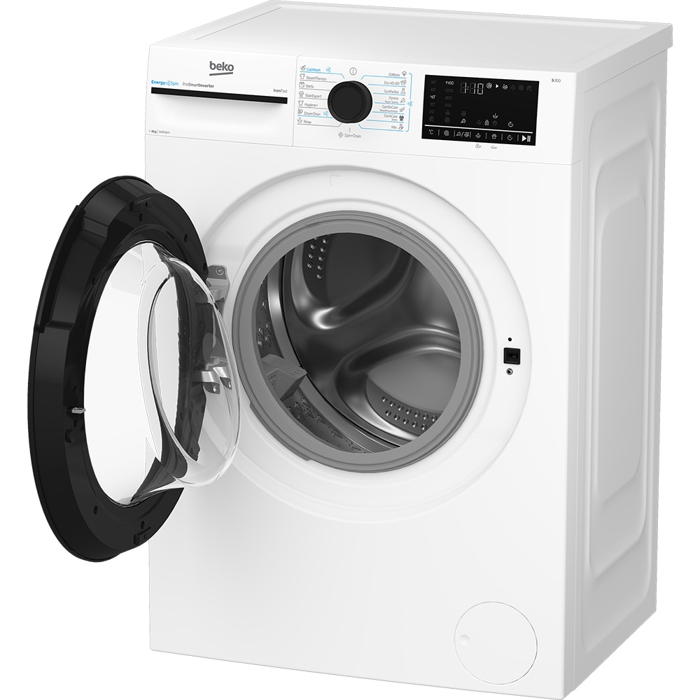 Masina de spalat rufe frontala slim BEKO BM3WFUS48415WBEE, SteamCure, 8 kg, 1400rpm, Clasa A, alb