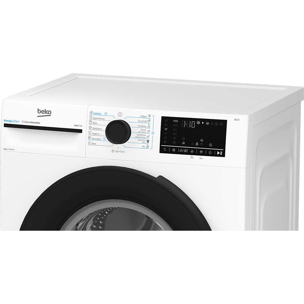 Masina de spalat rufe frontala slim BEKO BM3WFUS48415WBEE, SteamCure, 8 kg, 1400rpm, Clasa A, alb
