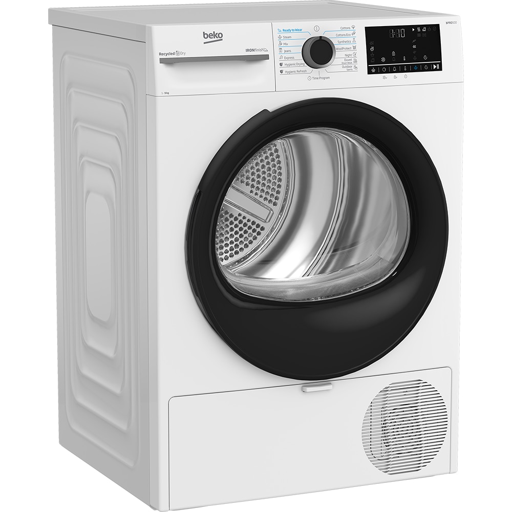 Uscator de rufe BEKO BM5T49243W, Pompa de caldura, 9 kg, 15 programe, Clasa C, alb
