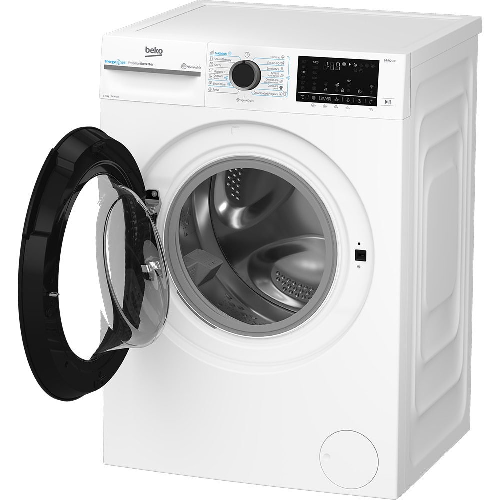Masina de spalat rufe frontala BEKO BM5WFSU69415W, EnergySpin, SteamCure, 9 kg, 1400rpm, Clasa A, Wi-Fi, alb
