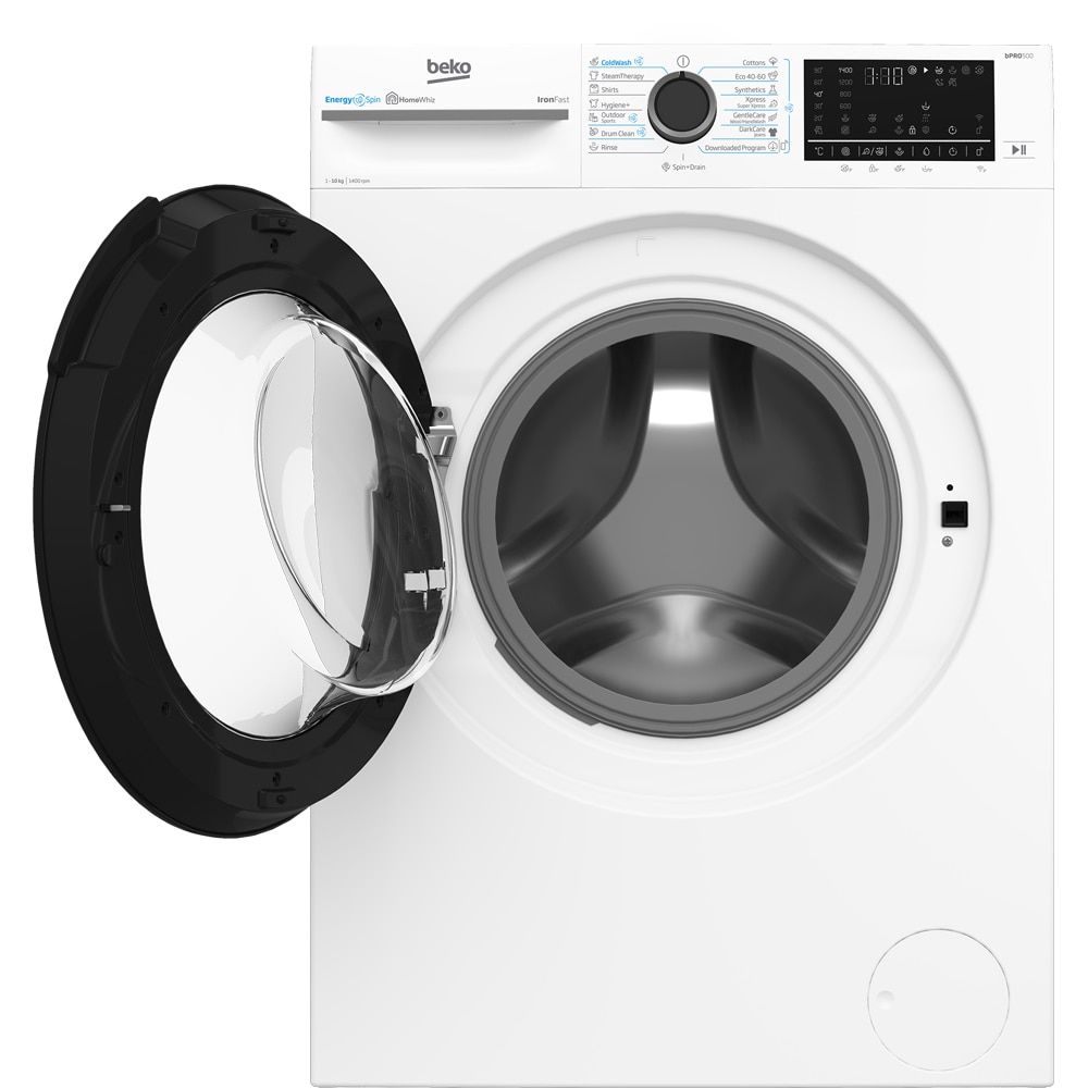 Masina de spalat rufe frontala BEKO BM5WFU610415W, EnergySpin, SteamCure, 10 kg, 1400rpm, Clasa A, Wi-Fi, alb