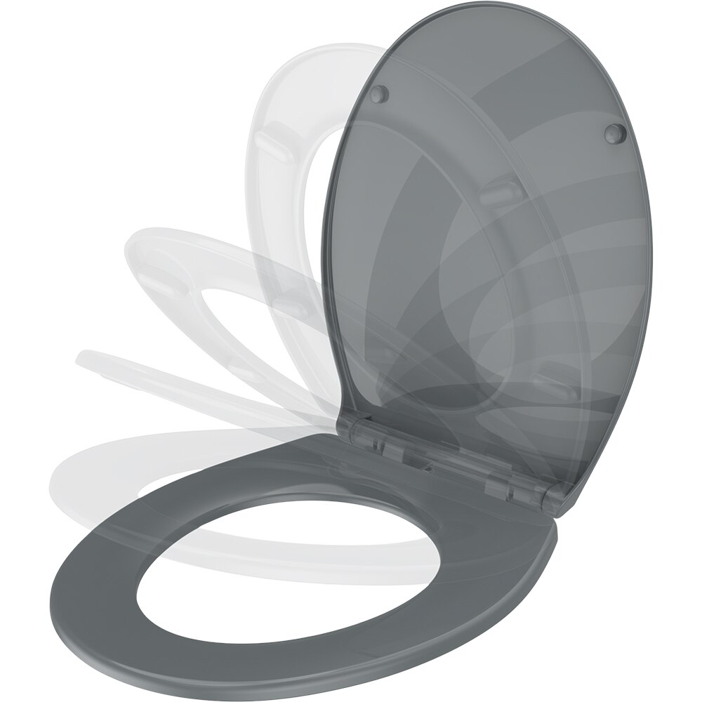 Capac WC COOKE & LEWIS Kouban BP0260NB, inchidere lenta, duroplast, gri