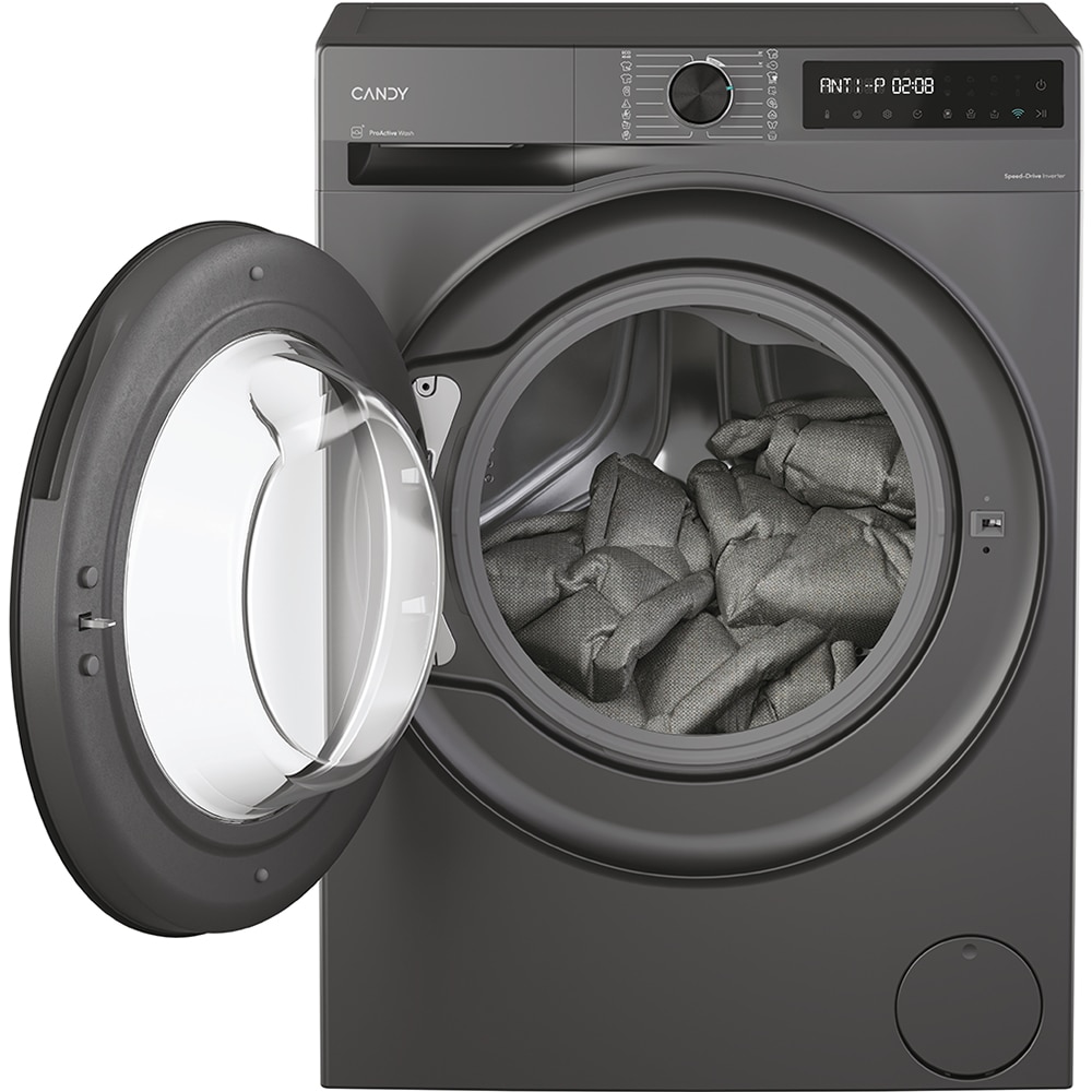 Masina de spalat rufe frontala slim CANDY BR 47SBL8G-S, ProActive Wash, 7 kg, 1400rpm, Clasa A, Wi-Fi, antracit