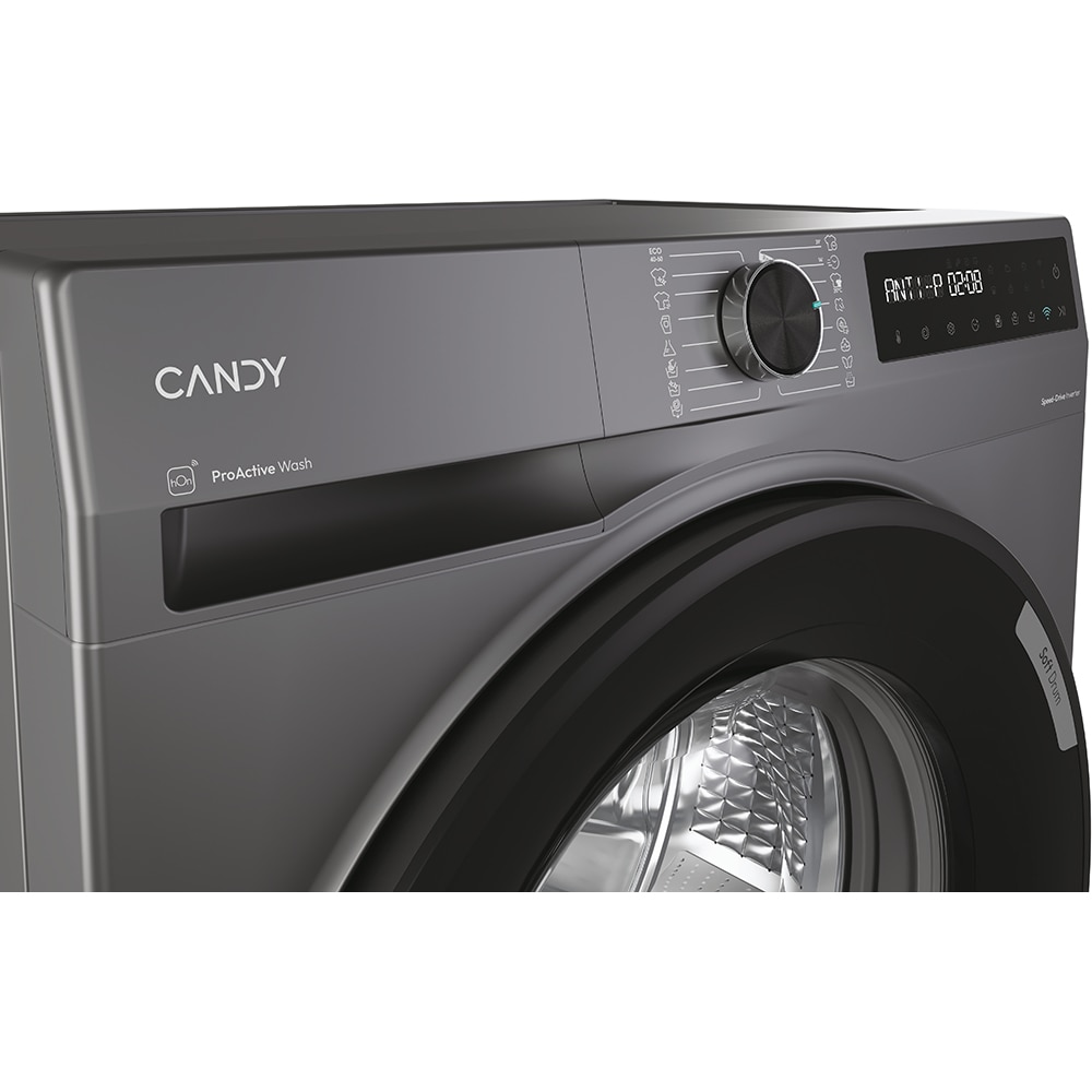 Masina de spalat rufe frontala slim CANDY BR 47SBL8G-S, ProActive Wash, 7 kg, 1400rpm, Clasa A, Wi-Fi, antracit
