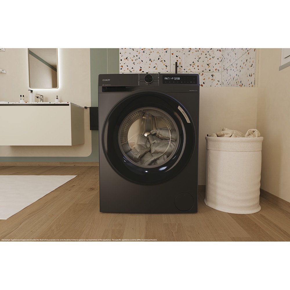 Masina de spalat rufe frontala slim CANDY BR 47SBL8G-S, ProActive Wash, 7 kg, 1400rpm, Clasa A, Wi-Fi, antracit