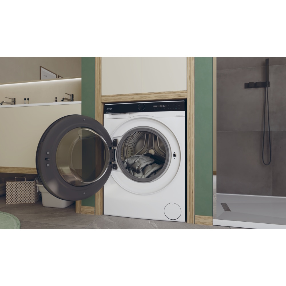 Masina de spalat rufe frontala CANDY BS B12B8-S, ProActive EcoWash, 12 kg, 1400rpm, Clasa A, Wi-Fi, alb