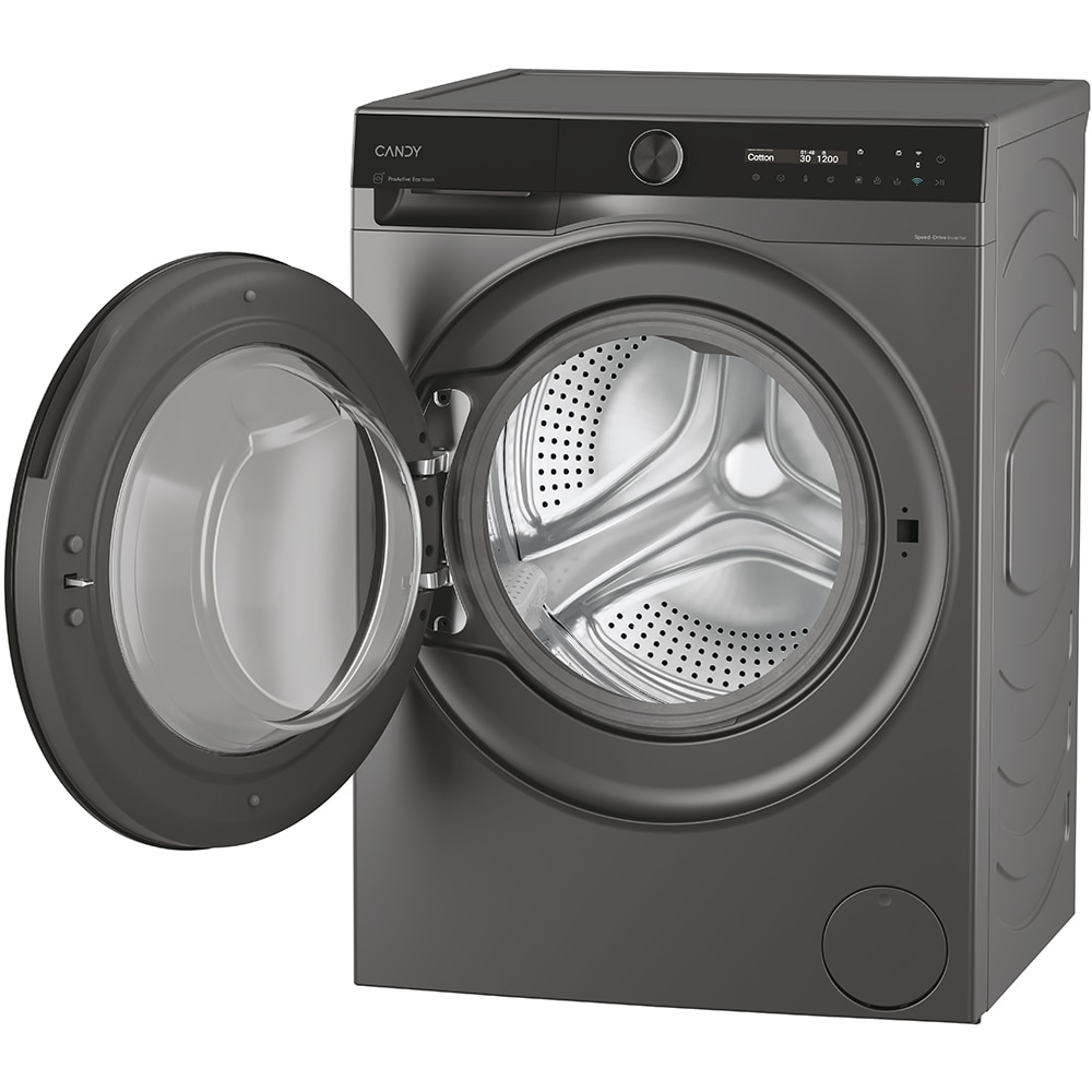 Masina de spalat rufe frontala slim CANDY BS 48SB6G-S, ProActive EcoWash, 8 kg, 1400rpm, Clasa A, Wi-Fi, antracit