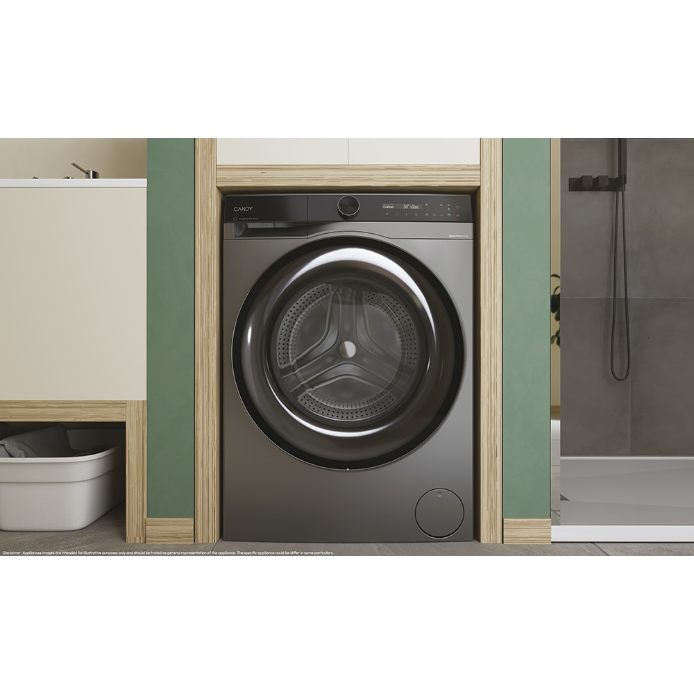 Masina de spalat rufe frontala slim CANDY BS 48SB6G-S, ProActive EcoWash, 8 kg, 1400rpm, Clasa A, Wi-Fi, antracit